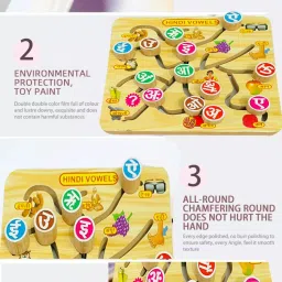 plus shine Learning Matching Aa Aa Ee Ee Hindi Letter Puzzle Maze Tracing Practice Board image 2
