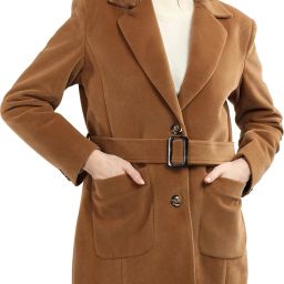 Tweed Solid Coat For Women-image-93