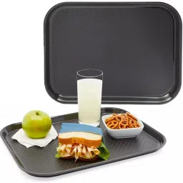 14”x18” Plastic Cafeteria/Fast Food Tray, Platter, Serving Tray for Breakfast, Cold-drink, Restaurant, Hotel, Bar, Kitchen, Party Tray-11