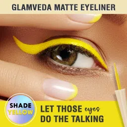 glamveda Super Matte Liquid Eyeliner Intense Yellow | 24 hour Long stay | Quick Drying 4.5 ml image 3