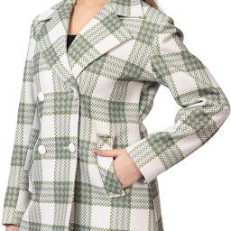 Imported Bonding Tweed Checkered Coat For Women-picture-24