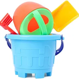 Sand Game Castle Building Plastic Beach Toy Set for Kids Summer Fun Creative Activity Playset & Gardening Tool with Accessories & Bucket-Pack of 6-4