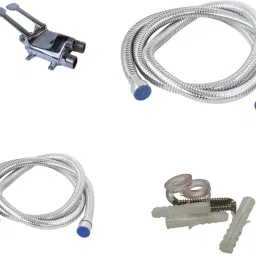 Brass DOUBLE foot operated tap, handsfree function & 3 Shower Hoses Foot Pedal Flush-image-6