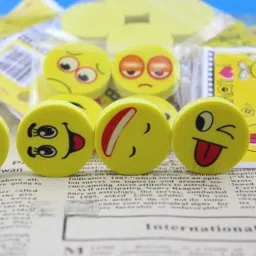 deepman Emoji Smile Erasers Fancy Eraser Rubber Assorted Style. (Pack Of 2) Non-Toxic Eraser image 5