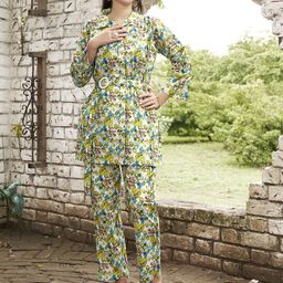 Anouk Printed Shirt Collar Neck Tunic & Flared Trouser Co-Ords-picture-34