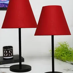 BTR CRAFTS Red  2 Pieces Frustum Table Lamp with Adjustable Cord-33