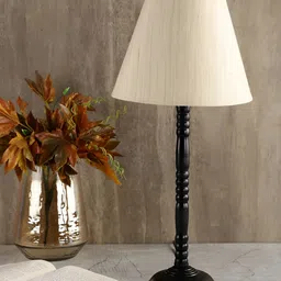 BTR CRAFTS Cream Metal Frustum shaped Table lamp with Adjustable Cord-53