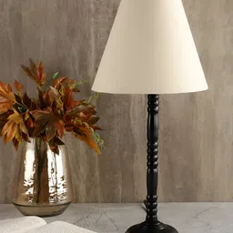 BTR CRAFTS Cream-Coloured Frustum Shaped Metal Table Lamp With Adjustable Cord-33