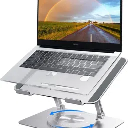 SHREVI IMPEX 360° Rotating Base Aluminum Tabletop Ergonomic Foldable Portable Laptop Stand Aluminum Laptop Stand with 360°Rotating Base,Adjustable Ergonomic Laptop Stand-4
