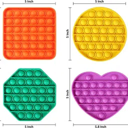 halo nation Pop It Fidget Toy - Pop Its - Bubble Pop Fidget Toy - Stress Toys, Anxiety Toys, ADHD, Special Needs, Autism Sensory Toys for Kids and Adults - Fidget Toy Pop It Popping Bubbles Game - Solid Color Pop it - 1pc Square image 4