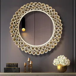 Round 18x18 inch Nature Radiance:Golden rose Stems Mirror Decorative Mirror Bathroom Mirror-image-27