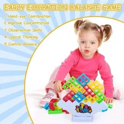 rabbithill 24 Pcs Balance Stacking Blocks Game, Rocking Stack Balance Game image 5