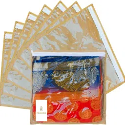 PremStore Non woven single saree cover set of 24 With Transparent Top And Zip Cotton Laundry Bag-picture-29
