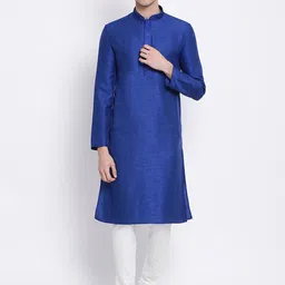 Sanwara Mandarin Collar Regular Kurta With Pyjamas-picture-5