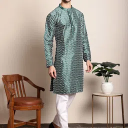 Anouk Embroidered Band Collar Silk Cotton Kurta-picture-36