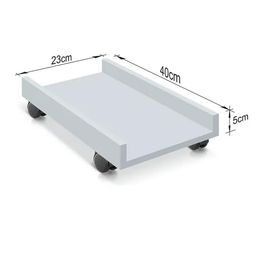 UniArt Heavy Duty Wooden CPU Trolley Tower Stand with Wheels for Computer PC (20 L x 40 W x 11 H cm, White) image 3