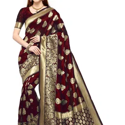 Kedar Fab Woven Design Zari Silk Blend Saree-image-65