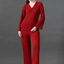 Myshka V-Neck Long Sleeves Top With Trouser-image-69