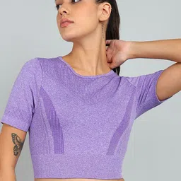 KOBO Round Neck Self Design Top And Shorts-24