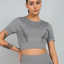 KOBO Round Neck Self Design Top With Shorts-picture-14