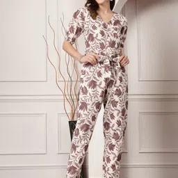 Stylum Floral Printed Top And Trousers Co-Ord Set-19