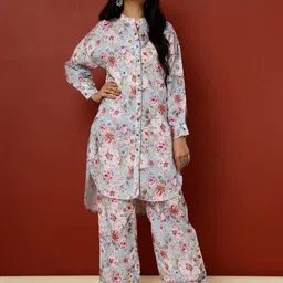 Jaipur Kurti Floral Printed Tunic with Palazzos-picture-12