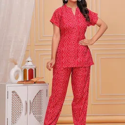 BAESD Mandarin Collar Printed Pure Cotton Tunic& Trouser-picture-15