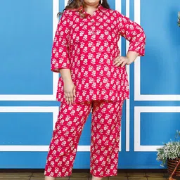 Swasti Plus Size Ethnic Motifs Printed Pure Cotton Tunic & Trouser-picture-41
