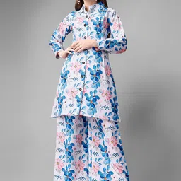 ASPORA Floral Printed Tunic With Palazzos-picture-11