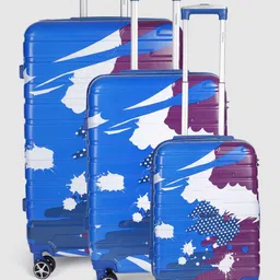 Teakwood Leathers Set of 3 Cracker Print 360 Degree Rotation Hard Trolley Bags 182.3L-55