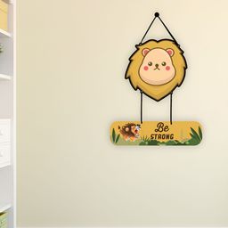 CVANU Mustard Yellow & Beige Printed Wooden Hanging Wall Decor-picture-36