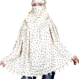Rayon Printed, Geometric Print White, Black Women Dupatta-2