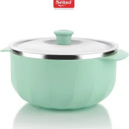 Stainless Steel, Plastic Serving Bowl Opal Stainless Steel Serving Bowl , Steel Microwave Bowl , 1400ml-image-3