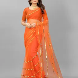 BARKIYA CREATION Embellished Sequinned Saree-image-28