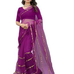 BARKIYA CREATION Embellished Sequinned Saree-image-29