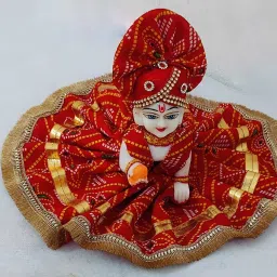 Size 0 no laddu gopal fancy poshak (soft cotton base poshak) with matching mukat Dress-image-36
