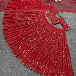 Self Design Semi Stitched Lehenga Choli-image-48