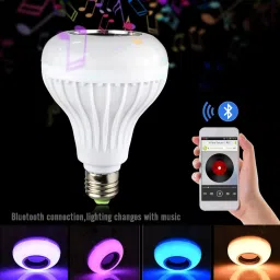 Wrapo Led Bulb with Bluetooth Speaker with Super bass Music Light Bulb + RGB Light Ball Bulb Colorful Lamp with Remote Control for Home,Bedroom Smart Bulb image 3