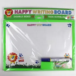 Educational 2 in1 White and Black Erasable Writing Board with Chalk & Marker for Pre-School Kids(Assorted Multicolor,Set of 2)-image-66