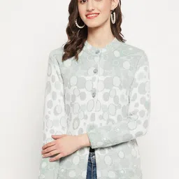 Zigo Women Wool Printed Cardigan-image-96