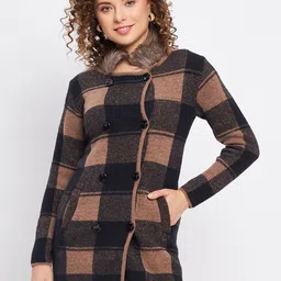 Duke Checked Acrylic Longline Cardigan-24