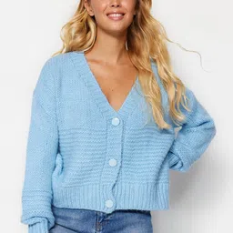 Trendyol Cable Knit Self Design Cardigan-14
