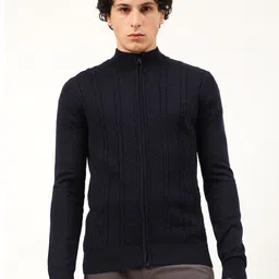 HARSAM Men Cable Knit Cardigan-image-61