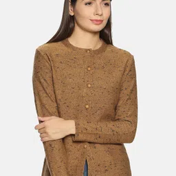 CLAPTON Abstract Printed Woollen Cardigan-2