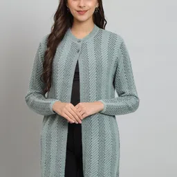 Chemistry Self Design Woollen Longline Cardigan-picture-15