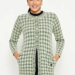 Duke Geometric Printed Acrylic Longline Cardigan Sweater-10