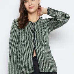 Zigo Geometric Self Design Woollen Cardigan-picture-16