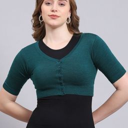 Monte Carlo V-Neck Crop Front Open Sweater-17