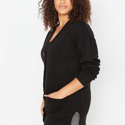 Trendyol Plus Size V-Neck Drop-Shoulder Sleeves Regular Front-Open Sweaters image 2