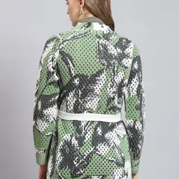 Monte Carlo Abstract Printed Woollen Front-Open Sweater image 5